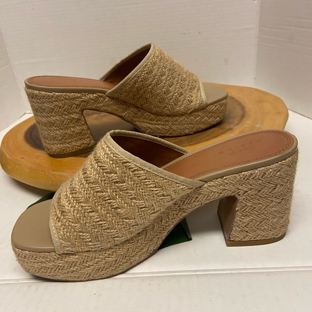 ASOS Raffia Burlap Block Heels - Picture 3 of 12